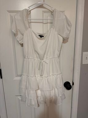 City Triangle Women’s  Short Sleeve Fit + Flare Dress Sz M  White